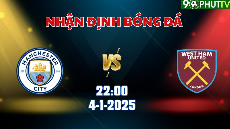 Nhận định bóng đá Man City vs West Ham lúc 22h00 ngày 4/1